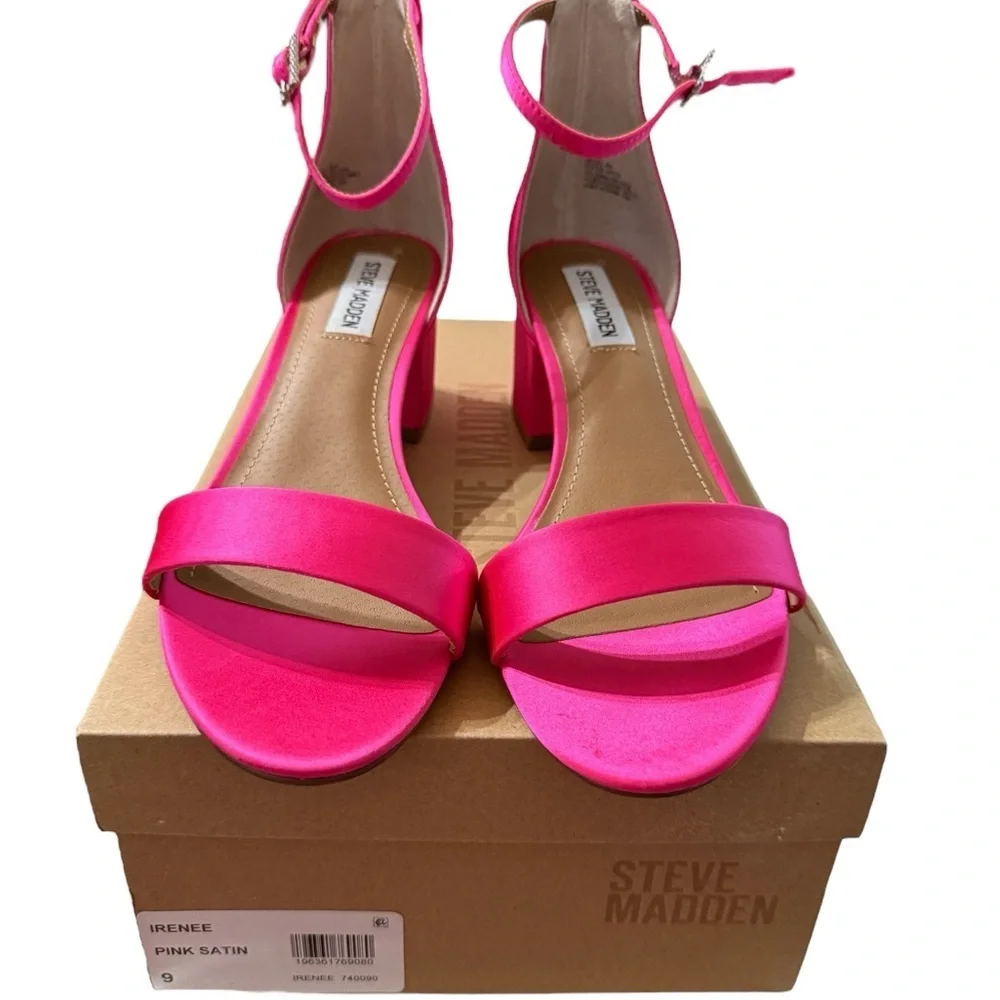 Steve Madden Irenee Hot Pink Satin Heels · Size 9 - Picture 7 of 7